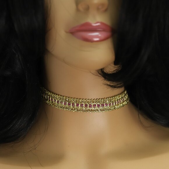 Gold Choker Adjustable Elegant Lace Chokers  (#53) - Picture 1 of 8